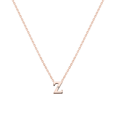 Náhrdelník s diamantom Flat Line Z