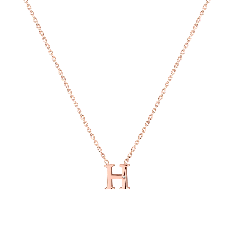 Náhrdelník s diamantom Flat Line H