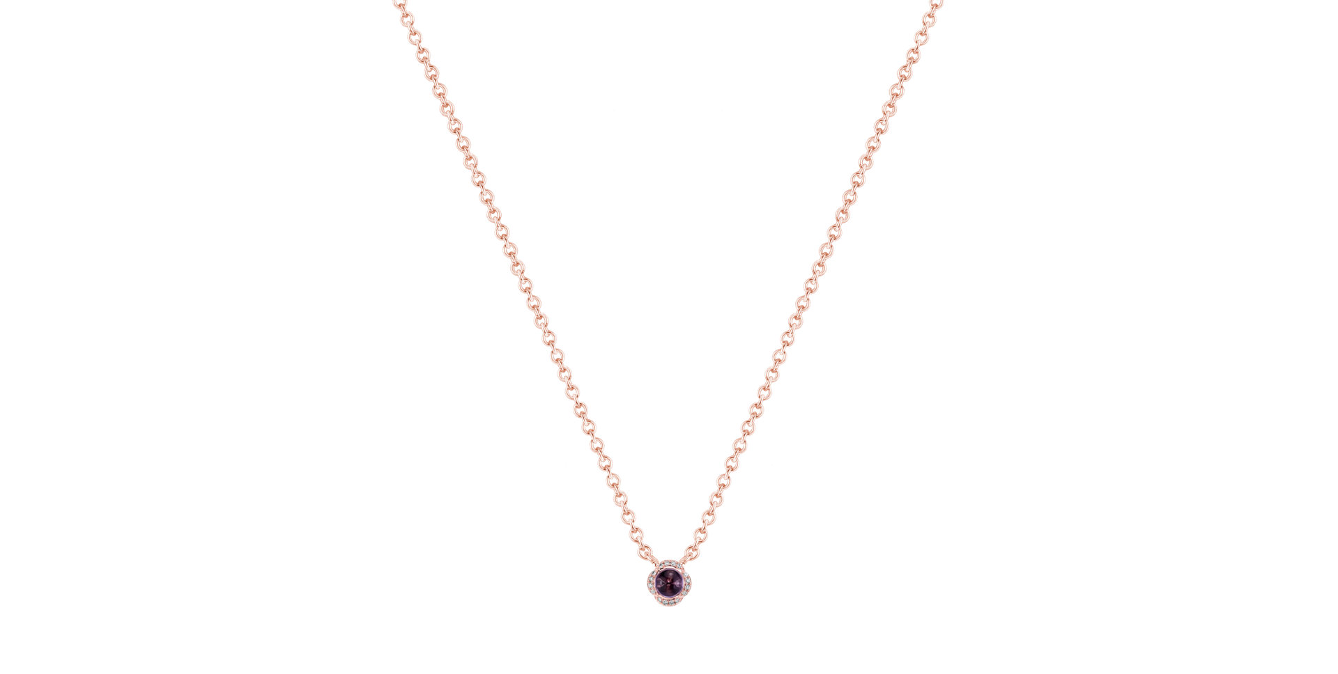 Náhrdelník s diamantmi a ametystom Genevieve