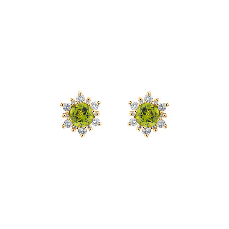 Náušnice s diamantmi a peridotom Fancy Fairytale