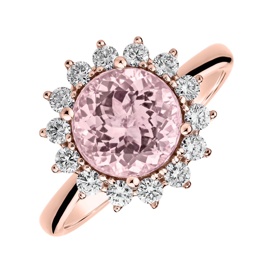 Prsteň s diamantmi a ruženínom Stellar Sun