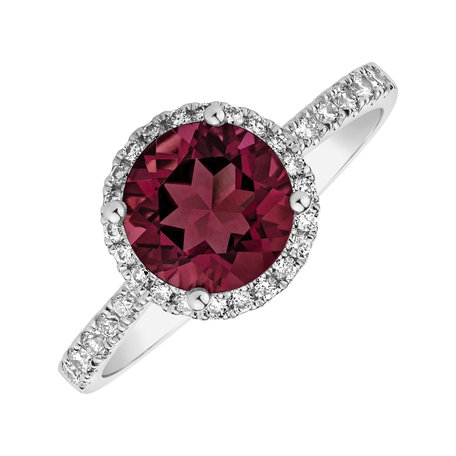 Prsteň s diamantmi a rhodolitom Sparkly Bonbon