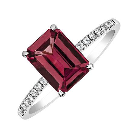 Prsteň s diamantmi a rhodolitom Perfect Promise