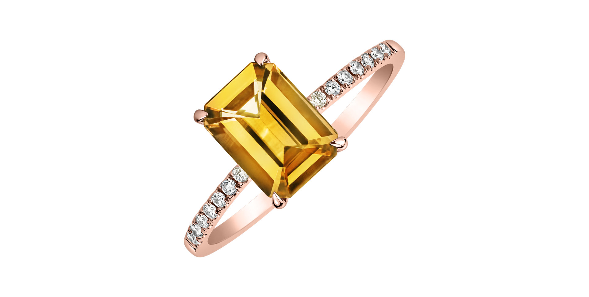 Prsteň s diamantmi a citrínom Perfect Promise