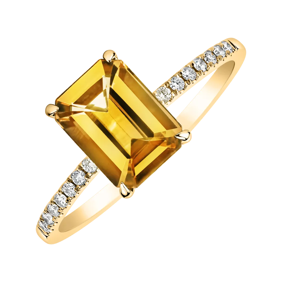 Prsteň s diamantmi a citrínom Perfect Promise