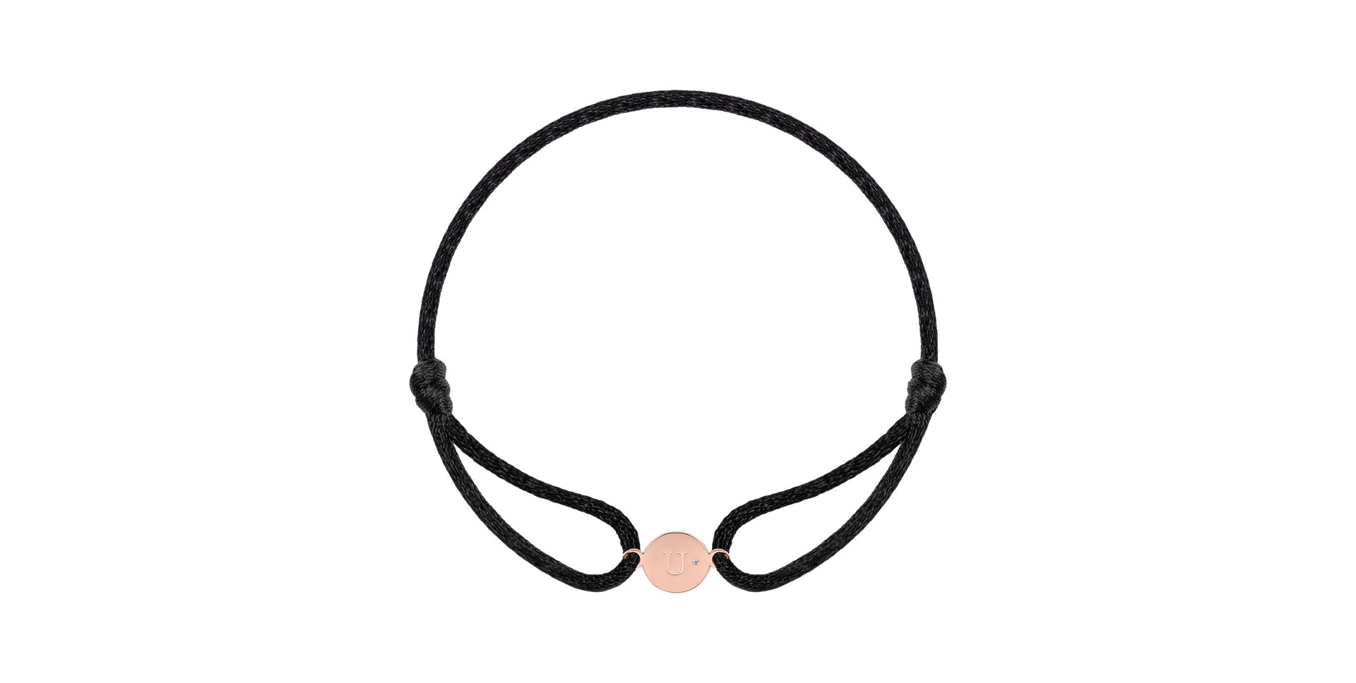 Náramok s diamantom Circle Letter U
