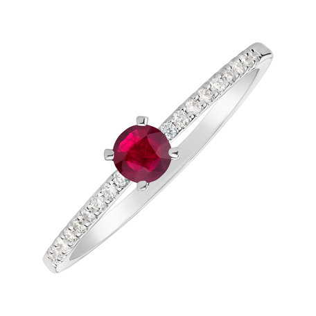 Prsteň s diamantmi a rubínom Gem Simplicity