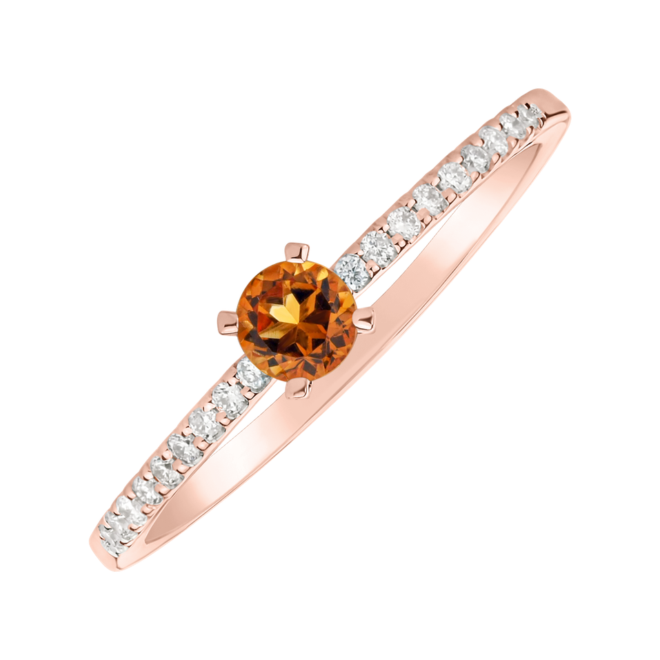 Prsteň s citrínom a diamantmi Gem Simplicity