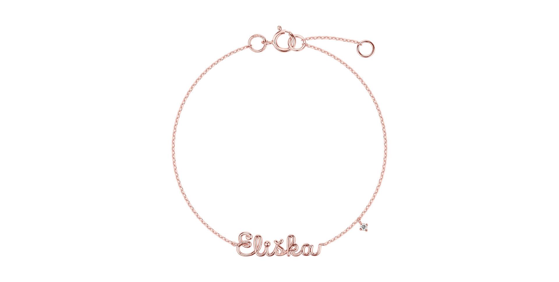 Náramok s diamantom Curly Name