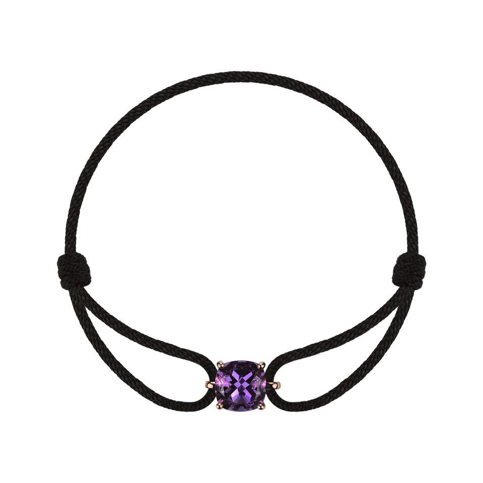 Náramok se šnúrkou a ametystom Purple Faith