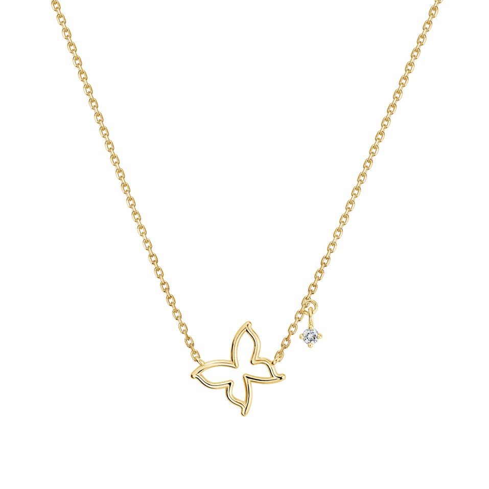 Náhrdelník s diamantom Butterfly’s Shadow