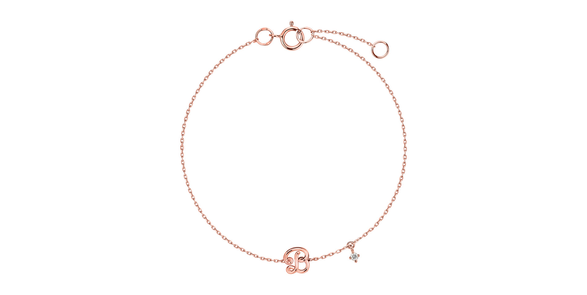 Náramok s diamantom Curly Letter B