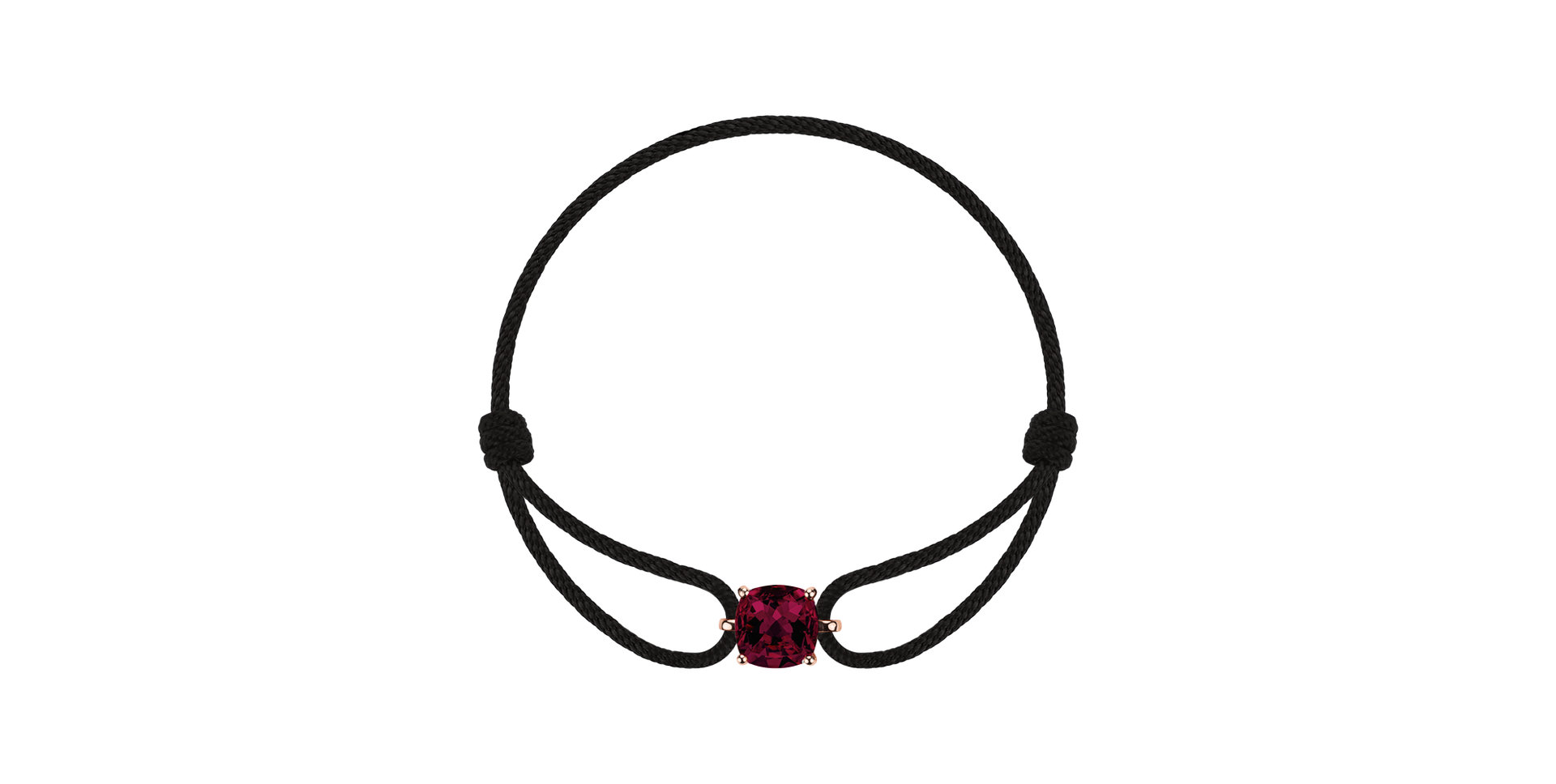 Náramok so šnúrkou a rhodolitom Faith
