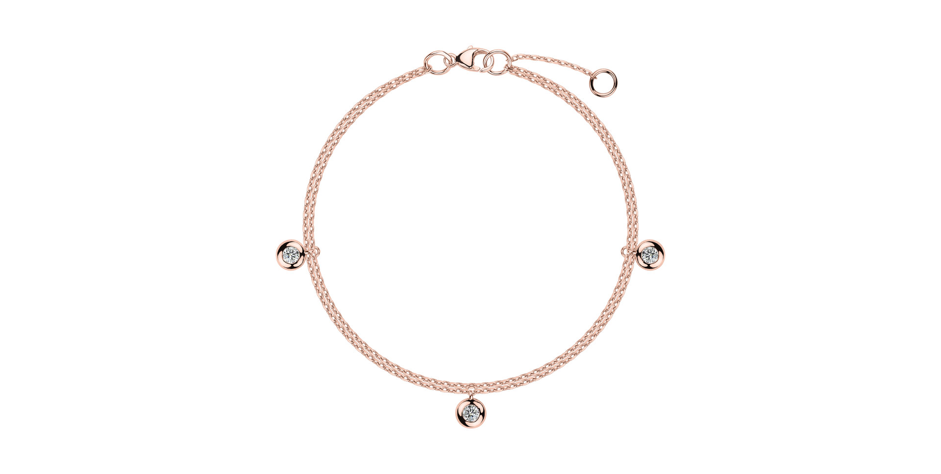 náramok 14kt biele zlato s diamantmi Adorable Dots