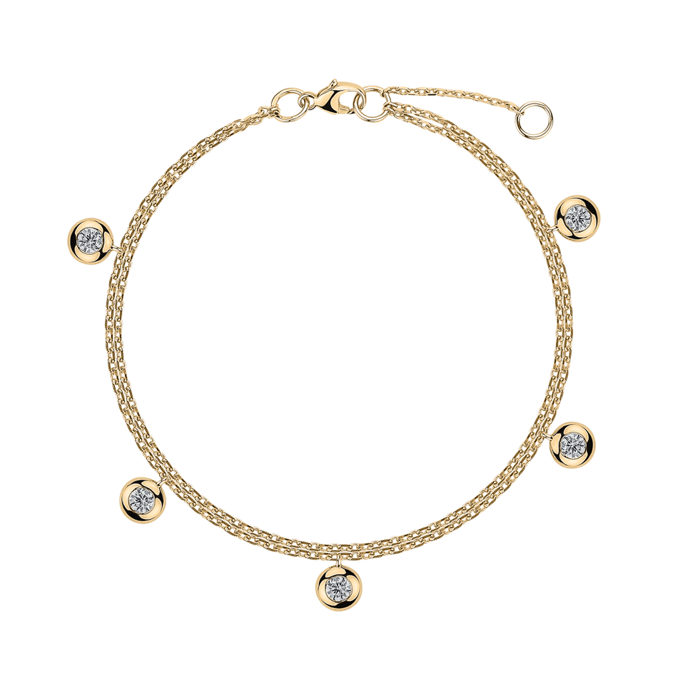 náramok 14kt biele zlato s diamantmi Adorable Dots