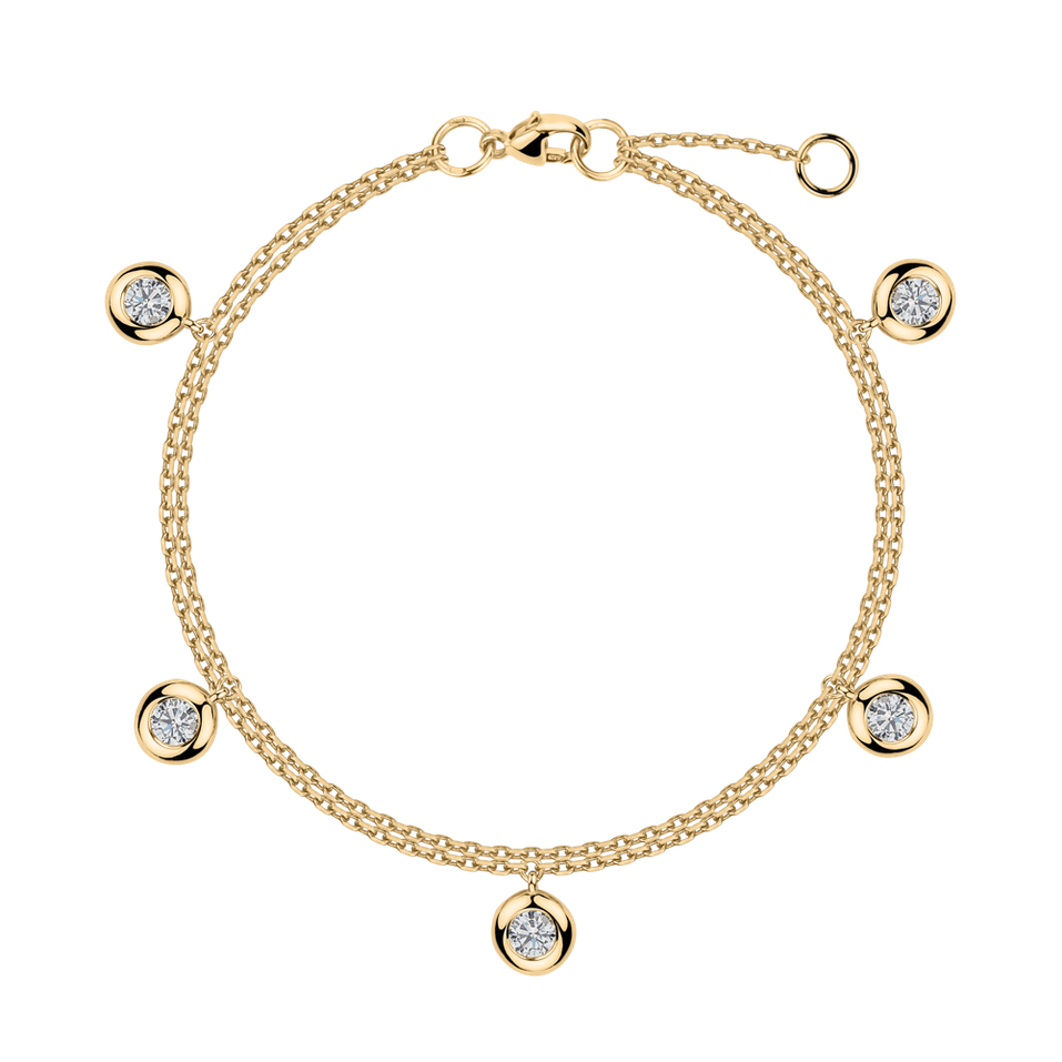 náramok 14kt biele zlato s diamantmi Adorable Dots