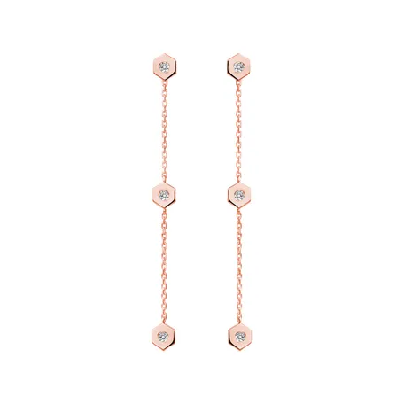 Náušnice s diamantmi HexaTriplet