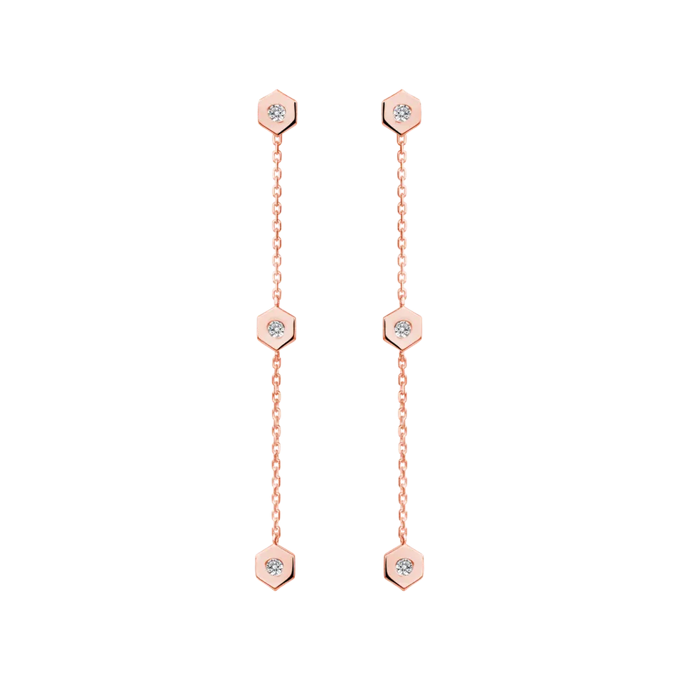 Náušnice s diamantmi HexaTriplet