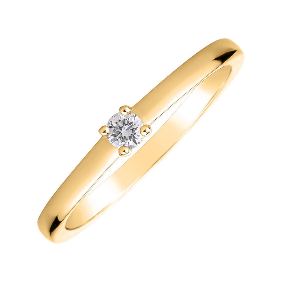 prsteň 14kt biele zlato s diamantom Spark of Love