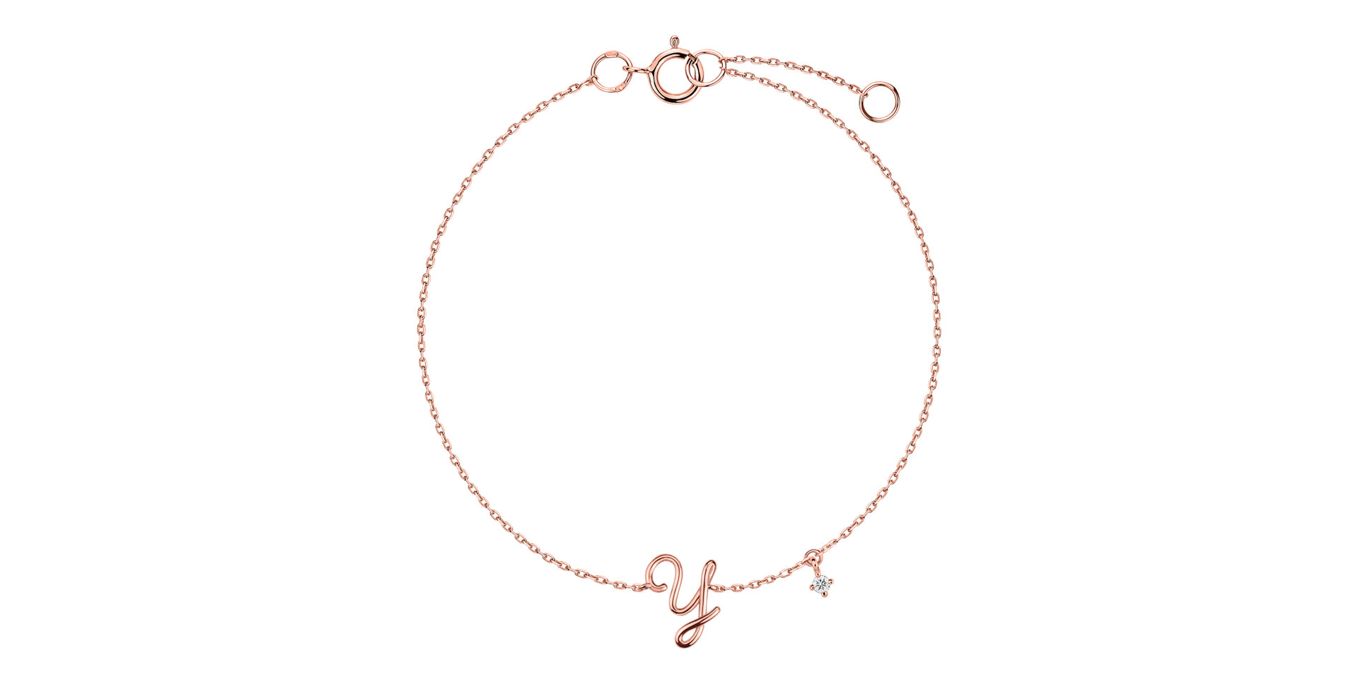 Náramok s diamantom Curly Letter Y