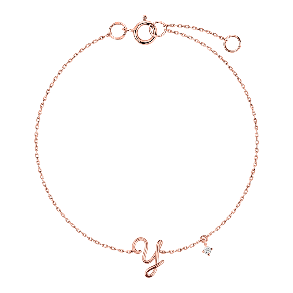 Náramok s diamantom Curly Letter Y