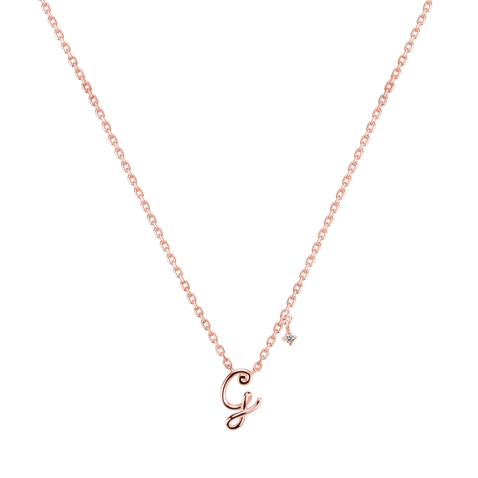 Náhrdelník s diamantom Elegance Letter