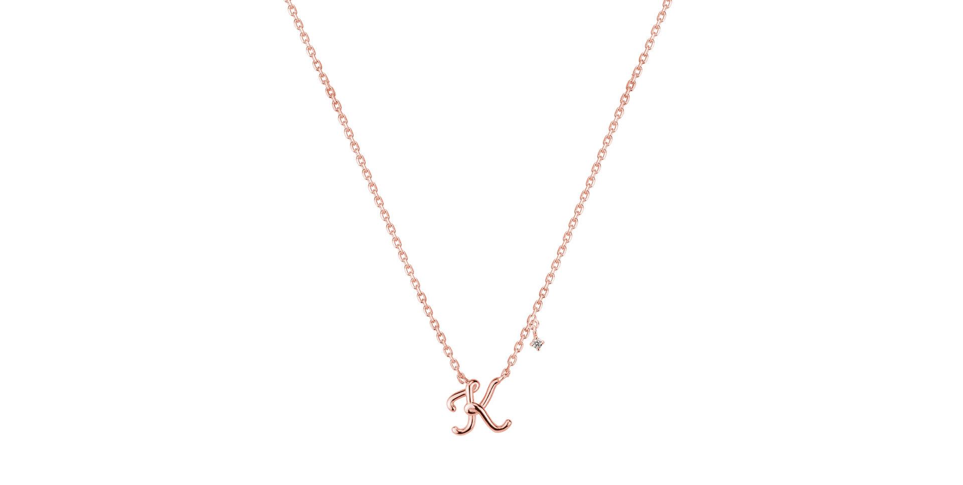 Náhrdelník s diamantom Elegance Letter