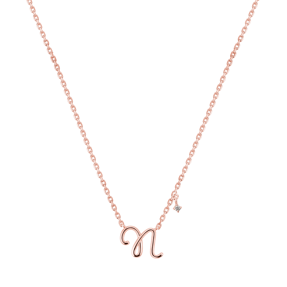 Náhrdelník s diamantom Elegance Letter