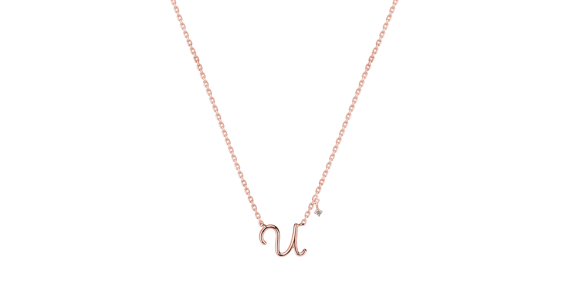 Náhrdelník s diamantom Elegance Letter