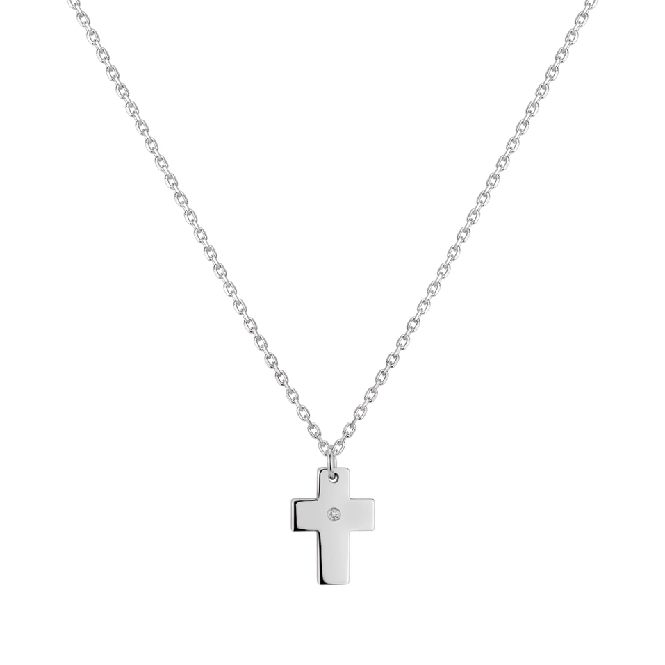 Náhrdelník s diamantom Cross of Romanticism