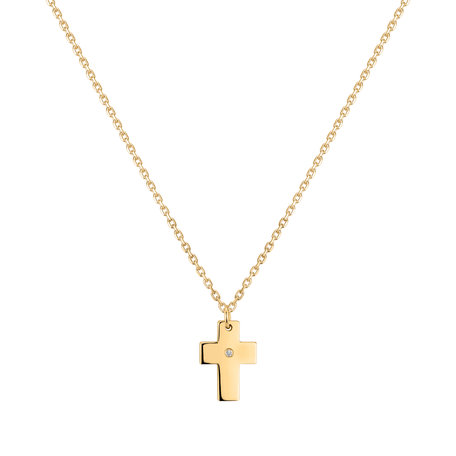 Náhrdelník s diamantom Cross of Romanticism