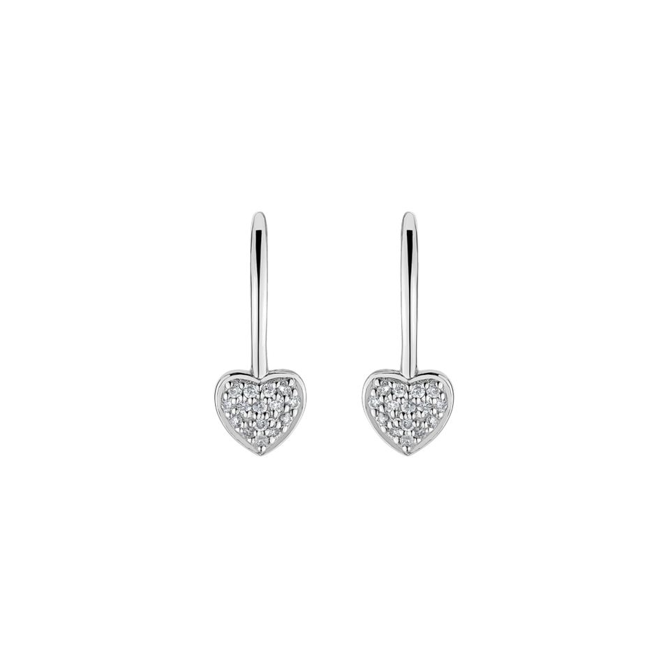 Náušnice s diamantmi Sparkle Heart