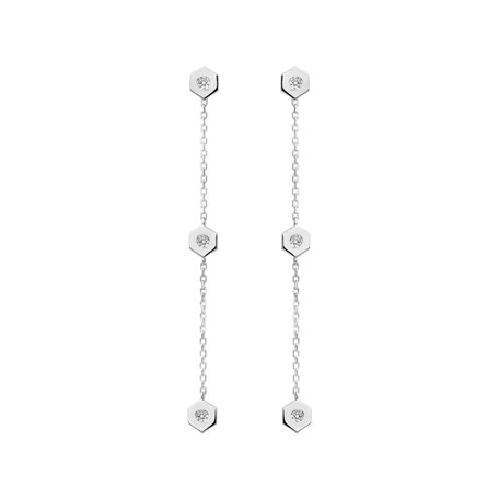 Náušnice s diamantmi HexaTriplet
