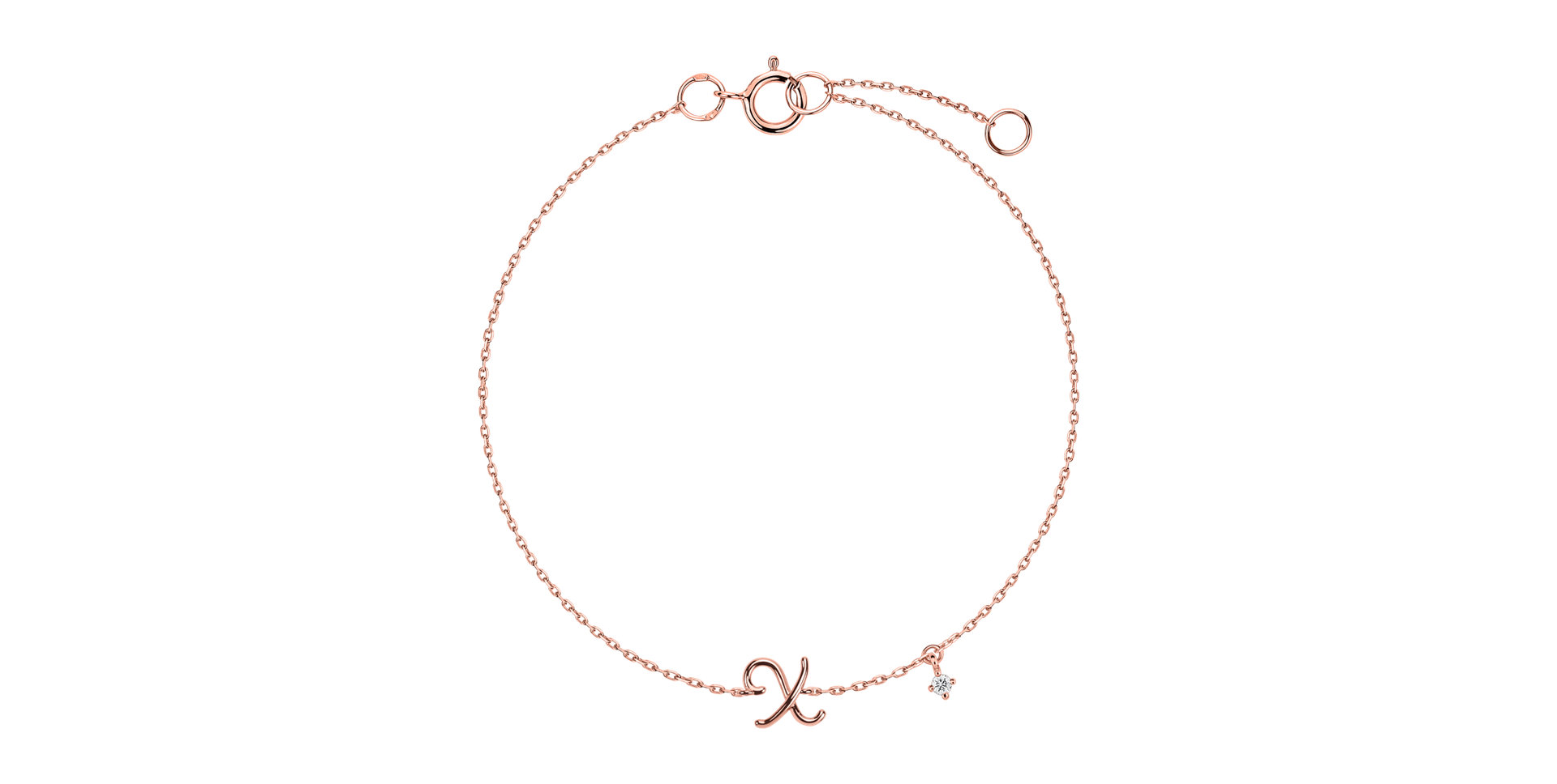 Náramok s diamantom Curly Letter X