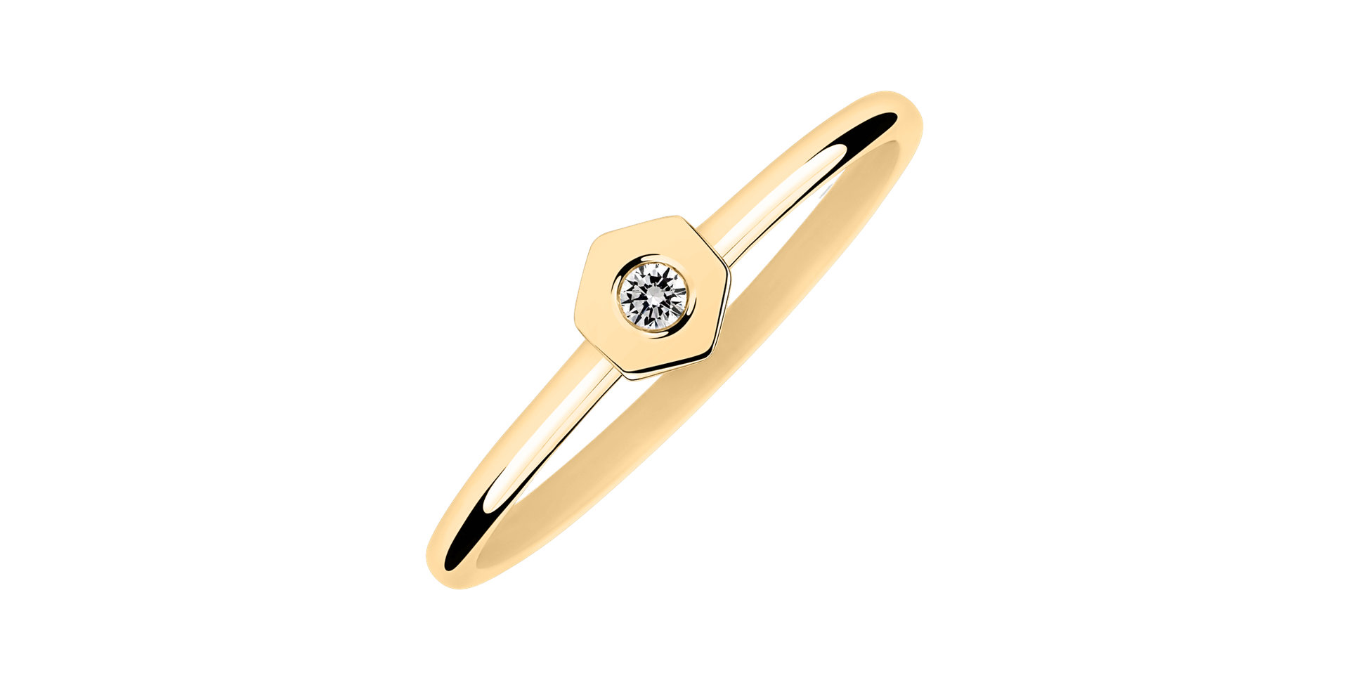 Prsteň s diamantom HexaGlam