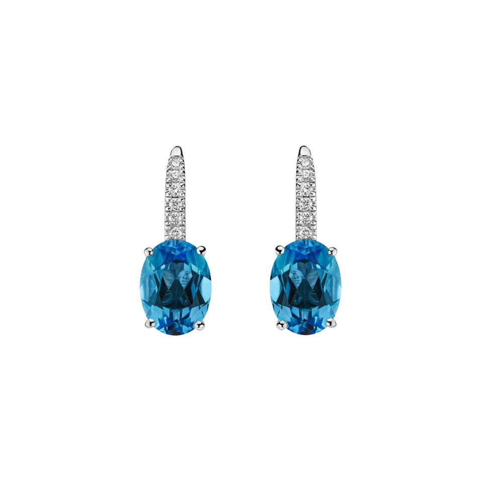 Náušnice s diamantmi a topásom Niké Elegance