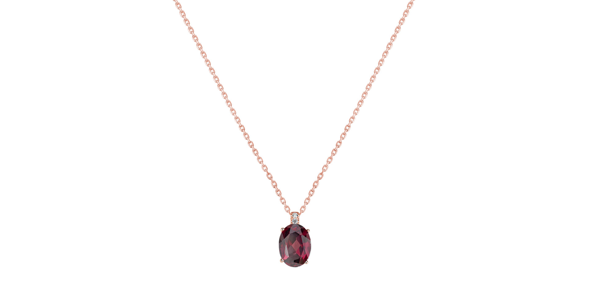 Náhrdelník s diamantmi a rhodolitom Aurora
