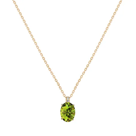Náhrdelník s diamantmi a peridotom Aurora