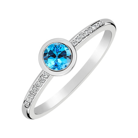 Prsteň s diamantmi a topásom Regal Sparkle