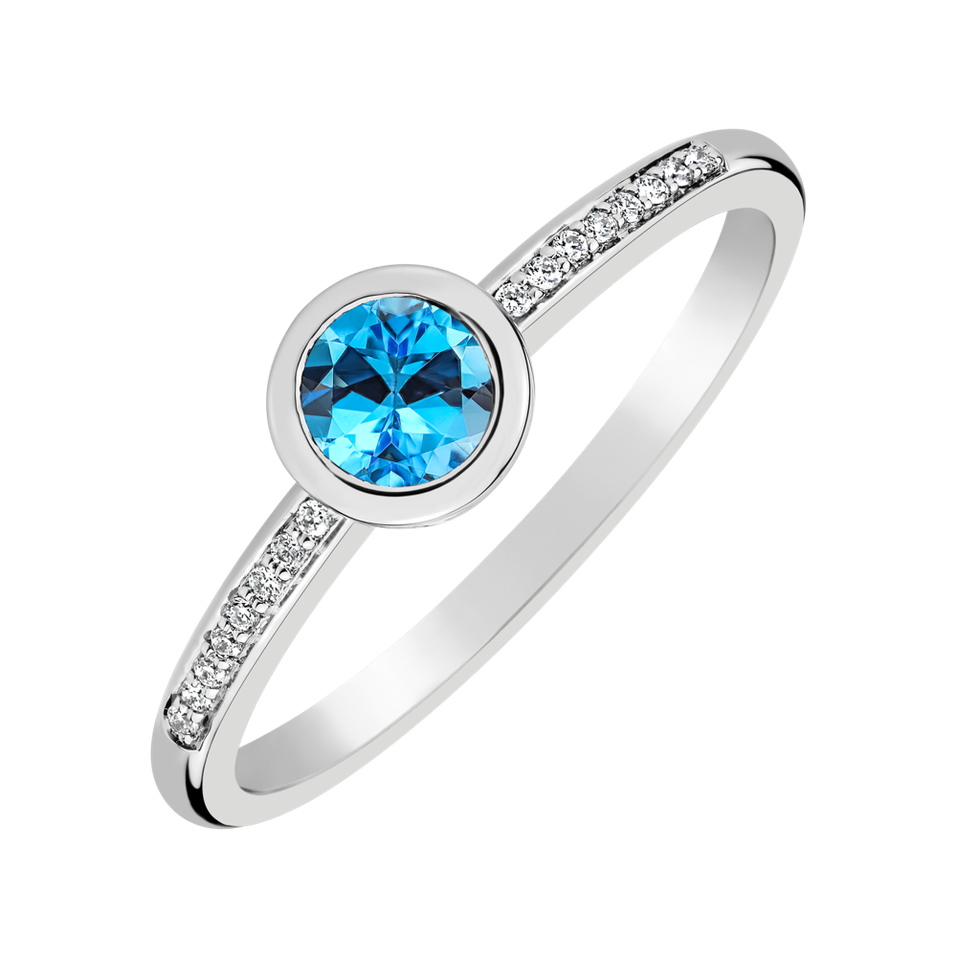Prsteň s diamantmi a topásom Regal Sparkle