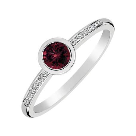 Prsteň s diamantmi a rhodolitom Regal Sparkle