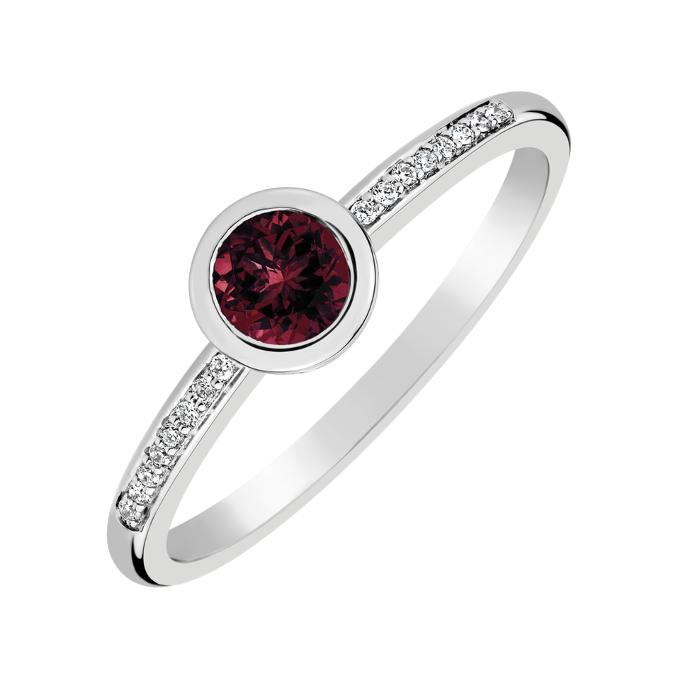 Prsteň s diamantmi a rhodolitom Regal Sparkle
