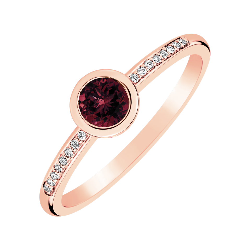 Prsteň s diamantmi a rhodolitom Regal Sparkle