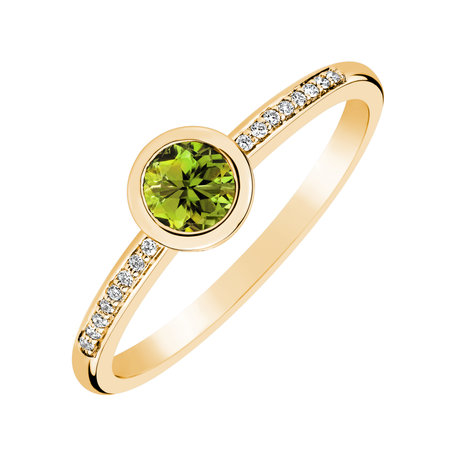 Prsteň s diamantmi a peridotom Regal Sparkle