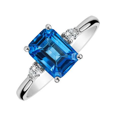 Prsteň s diamantmi a topásom Royal Anne