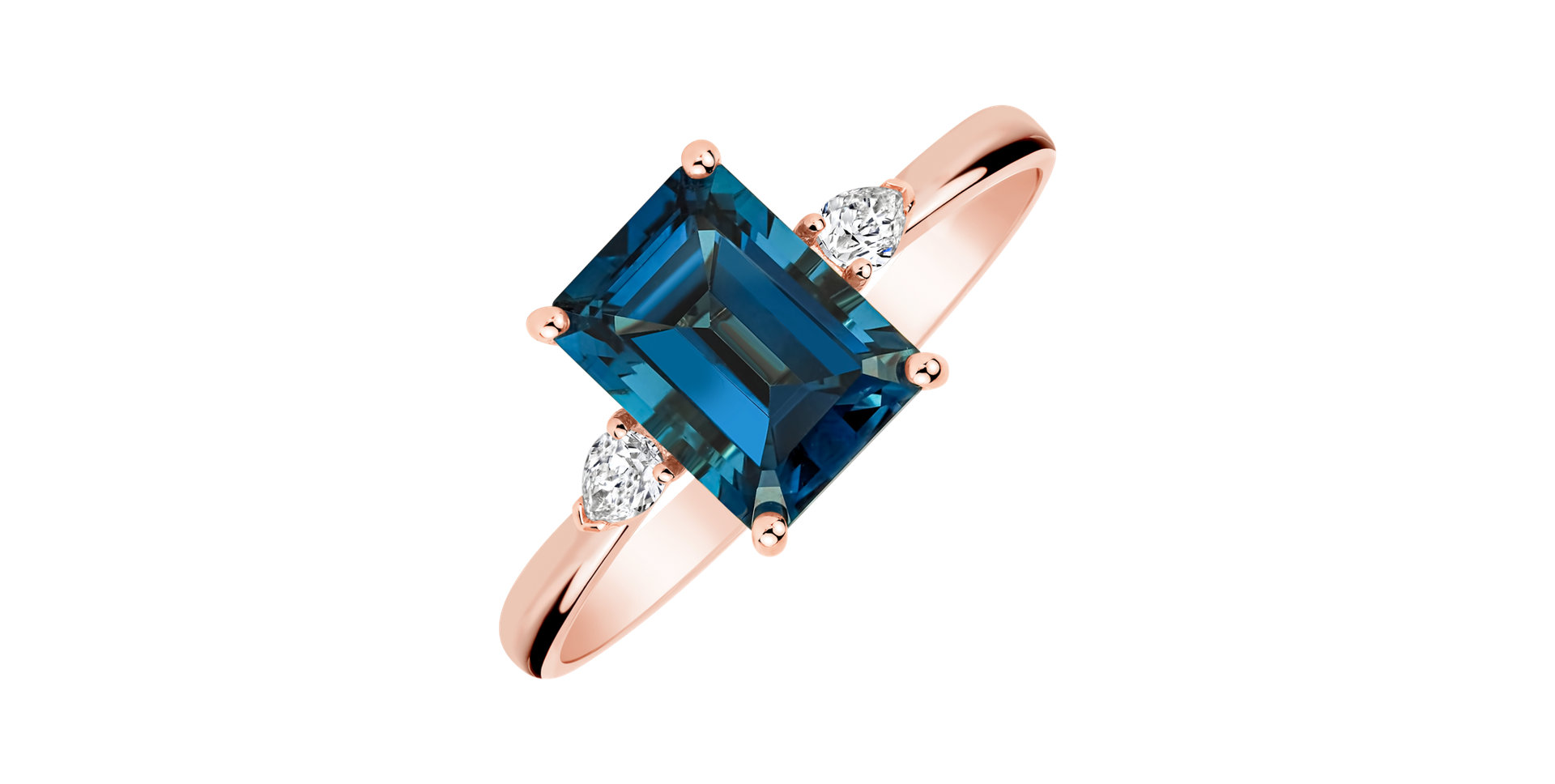 Prsteň s diamantmi a topásom Royal Anne