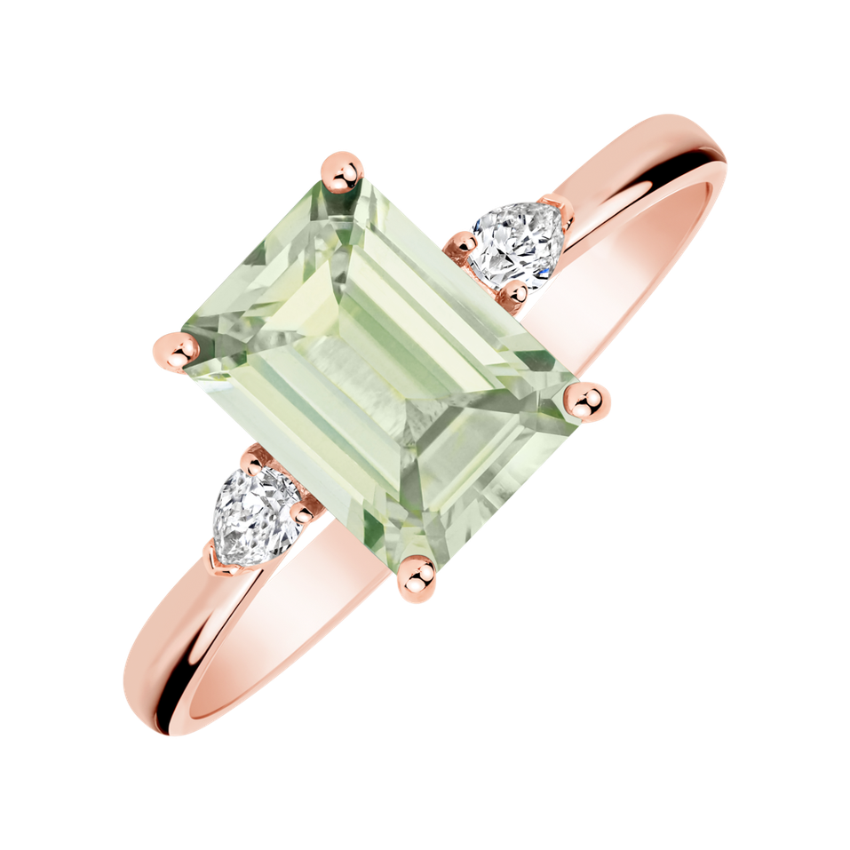 Prsteň s diamantmi a ametystom Royal Anne