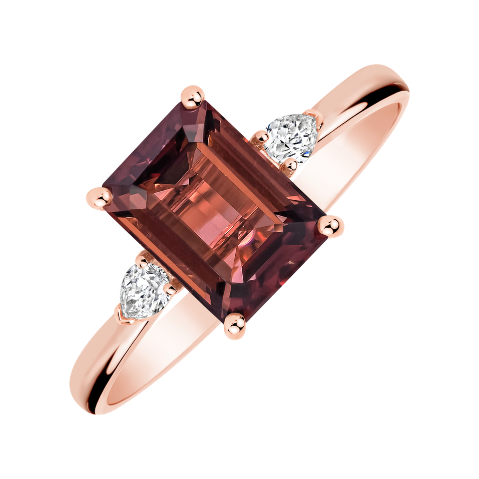 Prsteň s diamantmi a turmalínom Royal Anne