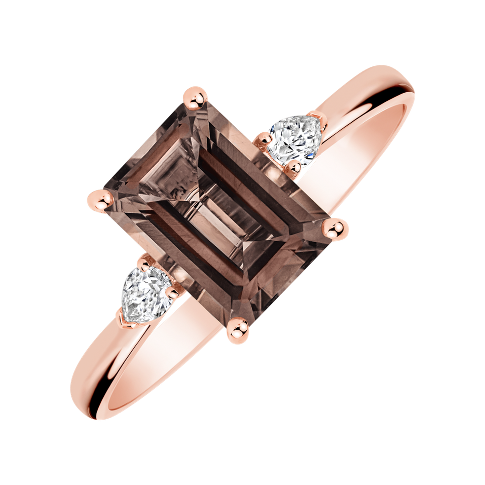 Prsteň s diamantmi a quartzom Royal Anne