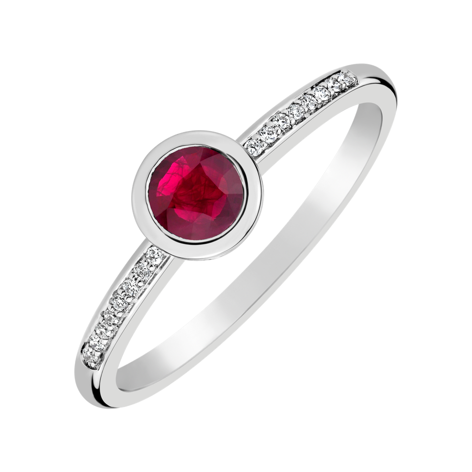 Prsteň s diamantmi a rubínom Regal Sparkle